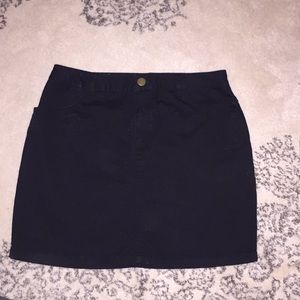 Black denim skirt